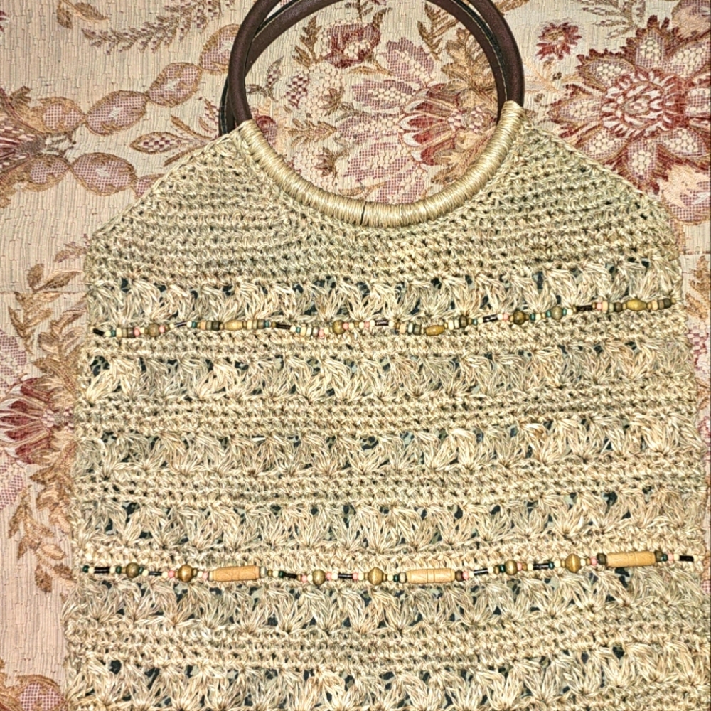 Elegant Boho Style St John's Bay Cream Crochet Women's Bag